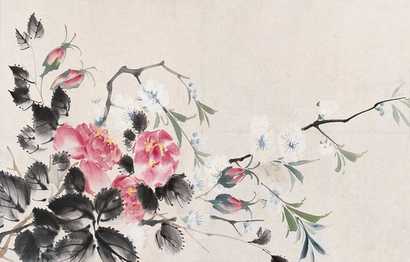 佚名 月季 立轴